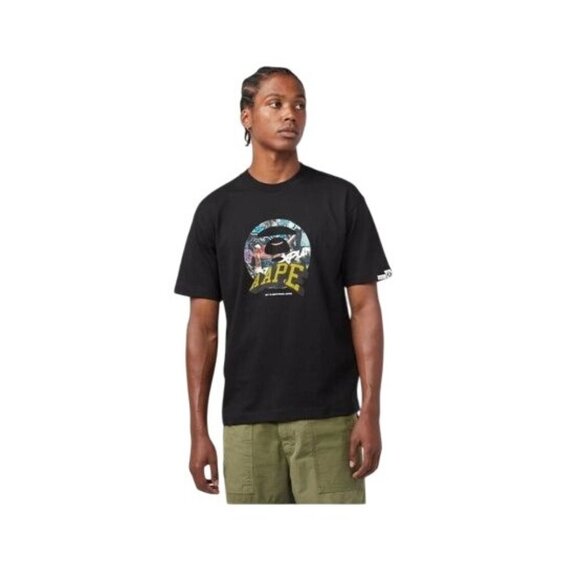 Aape by A BATHING APE Moonface logo print tee in Black - Size‎ Small - Picture 1 of 10